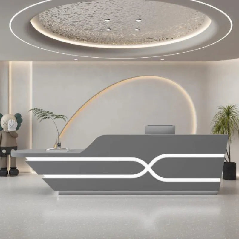 Organizers Company Reception Desks Luxury White Led Lights Reception Desks Welcome Minimalist Comptoire Accueil Trendy Furniture
