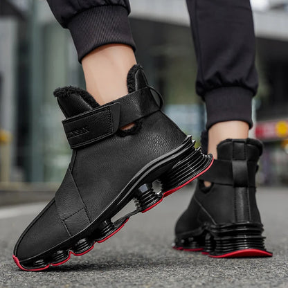 Men's Warm Winter Boots Waterproof Non-Slip Plush Lined Sneaker Shoes Winter Slippers Comfortable Male Tenis Boots
