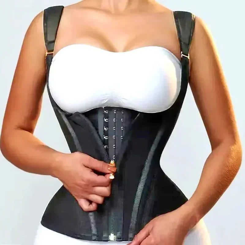 AfruliA Fajas Colombianas Girdles Double Compression Vest Waist Trainer Corset with Zipper Hook Flat Belly Slimming Body Shapers