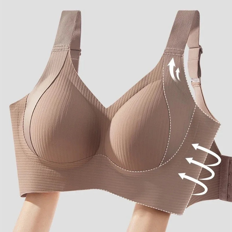 Large Size High-quality Traceless Women's Underwear Without Steel Rings Gathering To Show Small Breathable Sports Women's Bra - Kimlud