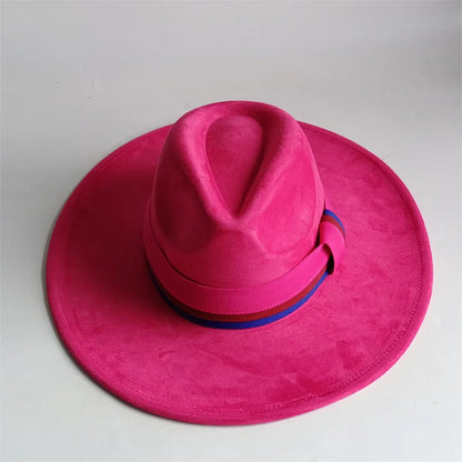 Grayish Brown Suede Hat Wide Brim 2026 NEW Fedora Hat Men Women Autumn Winter Felt Hats Classic Church Fedoras Chapeau...
