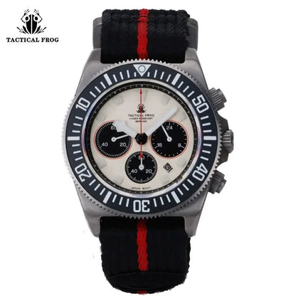 Tactical Frog FXD Titanium Diving Watch For Men Chronograph VS75B Solar-powered Quartz Movement Watch BGW9 Super Luminous 20 ATM