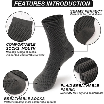 High Quality 10 Pairs/lot Men Bamboo Fiber Socks Breathable Compression Long Socks Business Casual Male Large size 38-45...