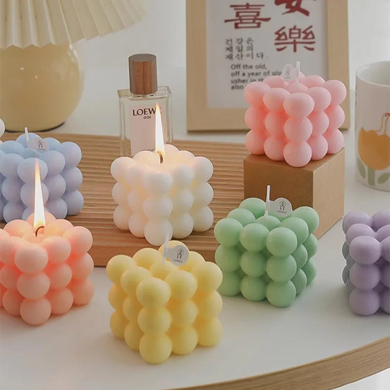 1pc Creative Ball-Shaped Soy Wax Magic Cube Aromatherapy Candle, High-End Wedding Favor Gift, Handmade Decorative Object