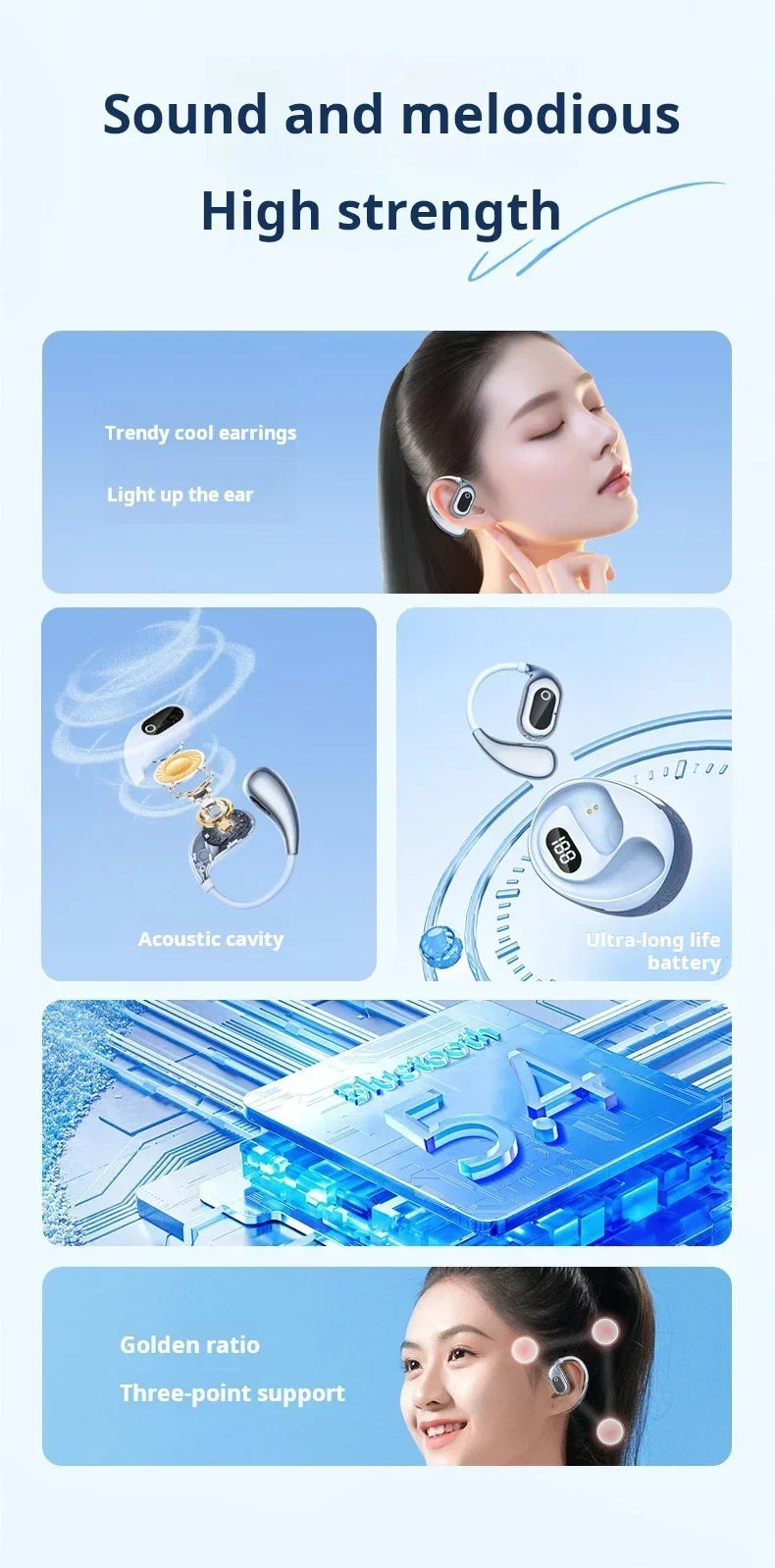 Origin Bluetooth Wireless Earphones AI Real Time Translation Earbuds for Xiaomi OWS Ear Hook Headset HD Call Music Headphone - Kimlud