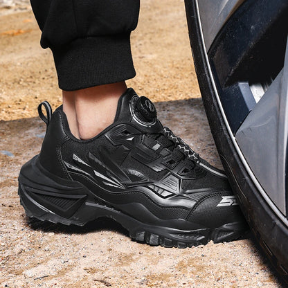 Men's Military Tactical Boots Army Boots Men Side Zipper Military Boots Men Anti-Slip Ankle Boots Work Safety Shoes Hiking Shoe