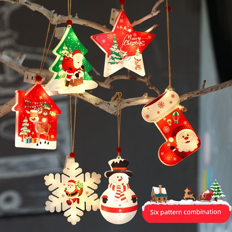 Christmas Tree Decorative Lamp Christmas Scene Layout Pendant Lighting Ribbon Luminous Ribbon LED Lighting Chain Ribbon Ornaments
