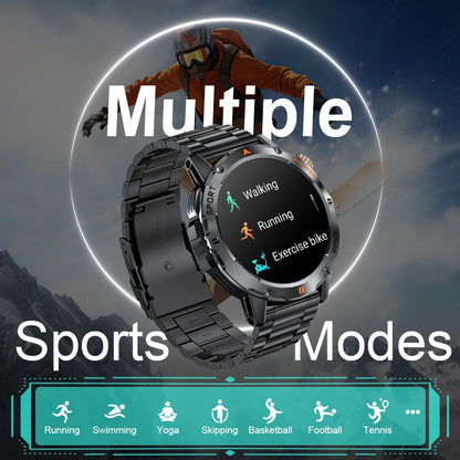 2025 New Outdoor Military Compass Smartwatch Men's 360*360 HD Large Screen Heart Rate Bluetooth Call IP68 Waterproof Smart Watch