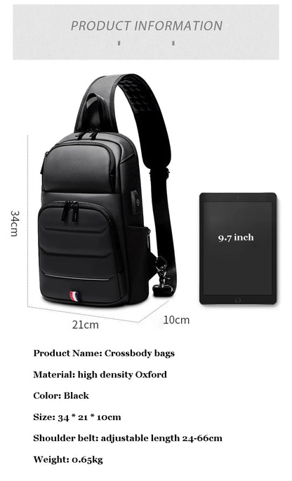 Designer Crossbody Bags for Fashion Shoulder Bags USB Charging Messenger Sling Bag Chest Bag Oxford Single Shoulder Strap Pack