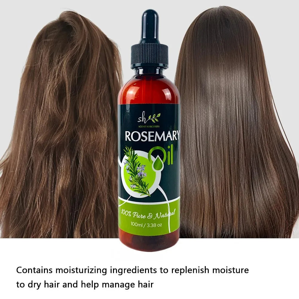 Rosemary Essential Oil (100 ml) with Glass Dropper -Authentic & Premium Oil, Great for Hair Care, Skincare, Massage...