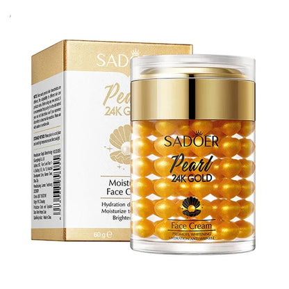 SADOER 24K Golden Pearl Collagen Face Cream Moisturizing Brightening Hydrating Firming Facial Cream Face Skin Care Products - Kimlud
