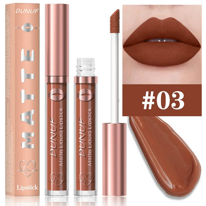 18 Color Waterproof Lip Gloss Nude Apricot Matte Liquid Lipstick Transparent Lip Oil Sexy Rose Red Velvet Matte Lipstick Make Up - Kimlud