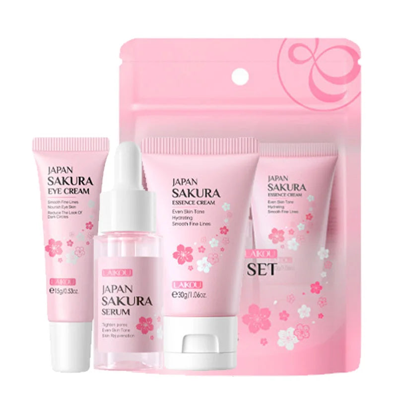 LAIKOU Vitamin C Skin Care Sets 3pcs Face Cream Serum Eye Cream Moisturizing Anti Wrinkles Facial Care Kit | Kimlud Mid...