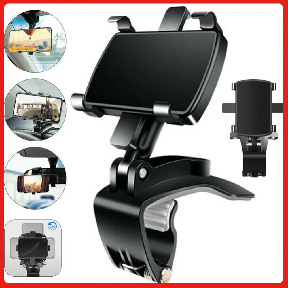 Multifunctional Car Mobile Phone Holder 360° Rotatable Dashboard Car Phone Mount Holder Easy Clip GPS Support Car Accessories