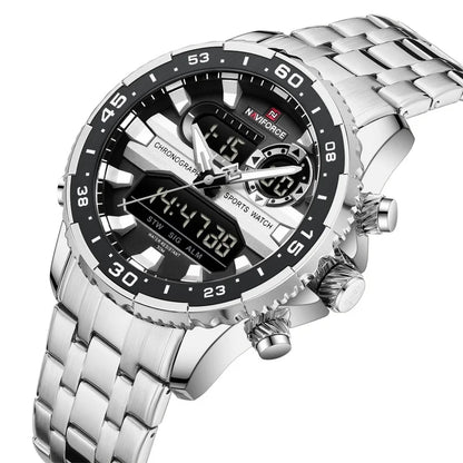 NAVIFORCE Fashion Brand Black Gold Men Watch Fashion Luxury Quartz Wrist Watches Sport Waterproof Stainless Steel Strap NF9234 - Kimlud