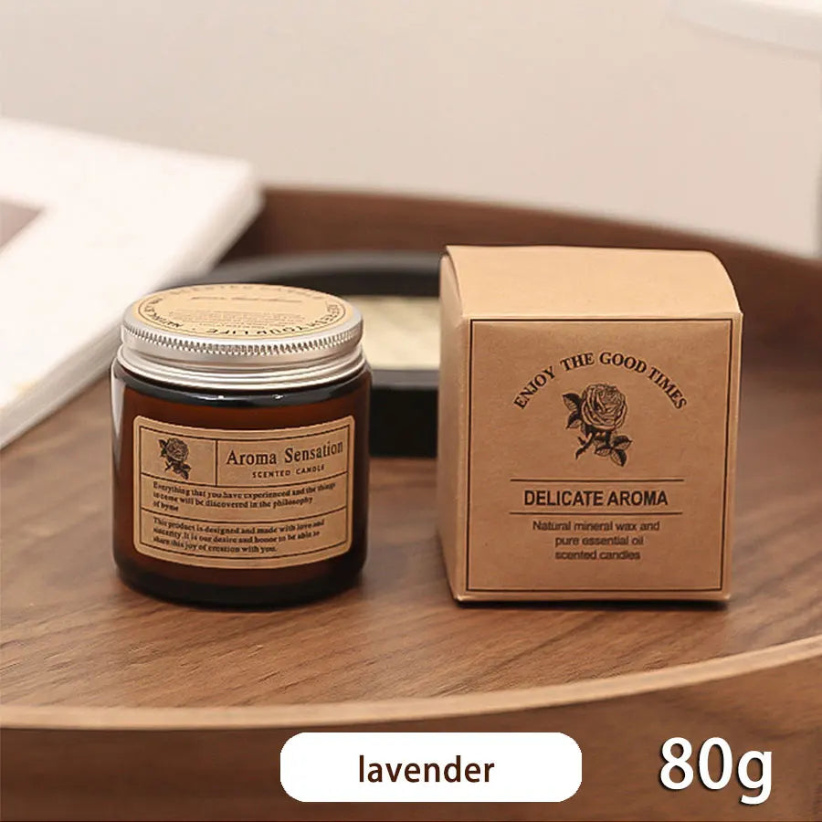 1pcs Brown Glass Cup Aromatherapy Candle Smokeless scented candle Suitable for Home Decoration Birthday Valentine's Day Gift