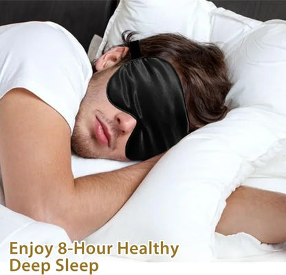 Soft Silk Sleep Mask Eye Masks for Sleep, 100% Blackout, Zero Eye Pressure, Blindfold with Adjustable Strap, Travel Eye Covers