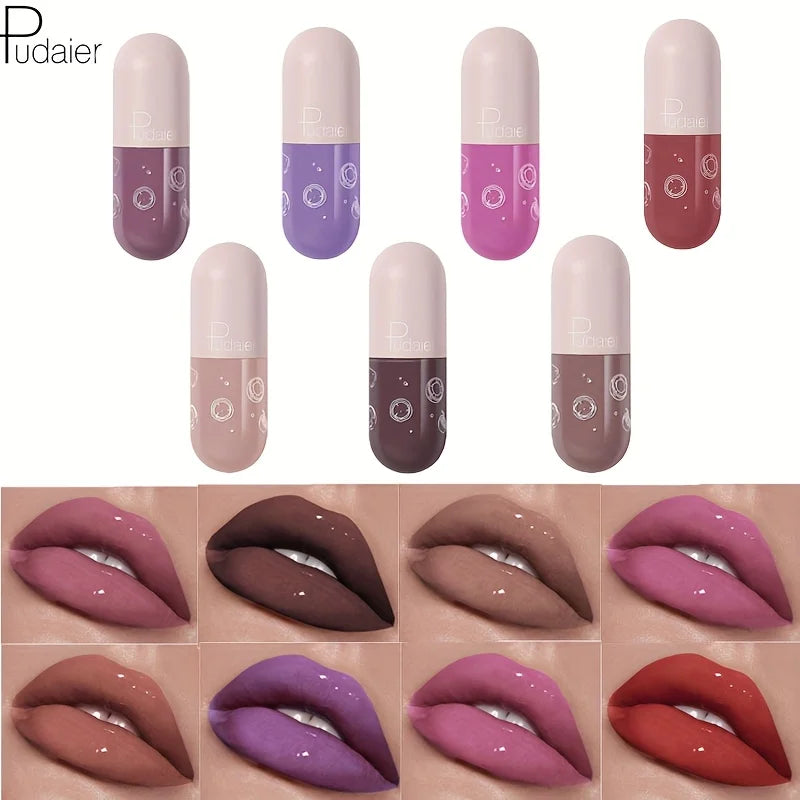 Capsule Mirror Lip Gloss, Water-Light High Shine, Non-Stick Cup, Long-Lasting, Moisturizing, Travel Size