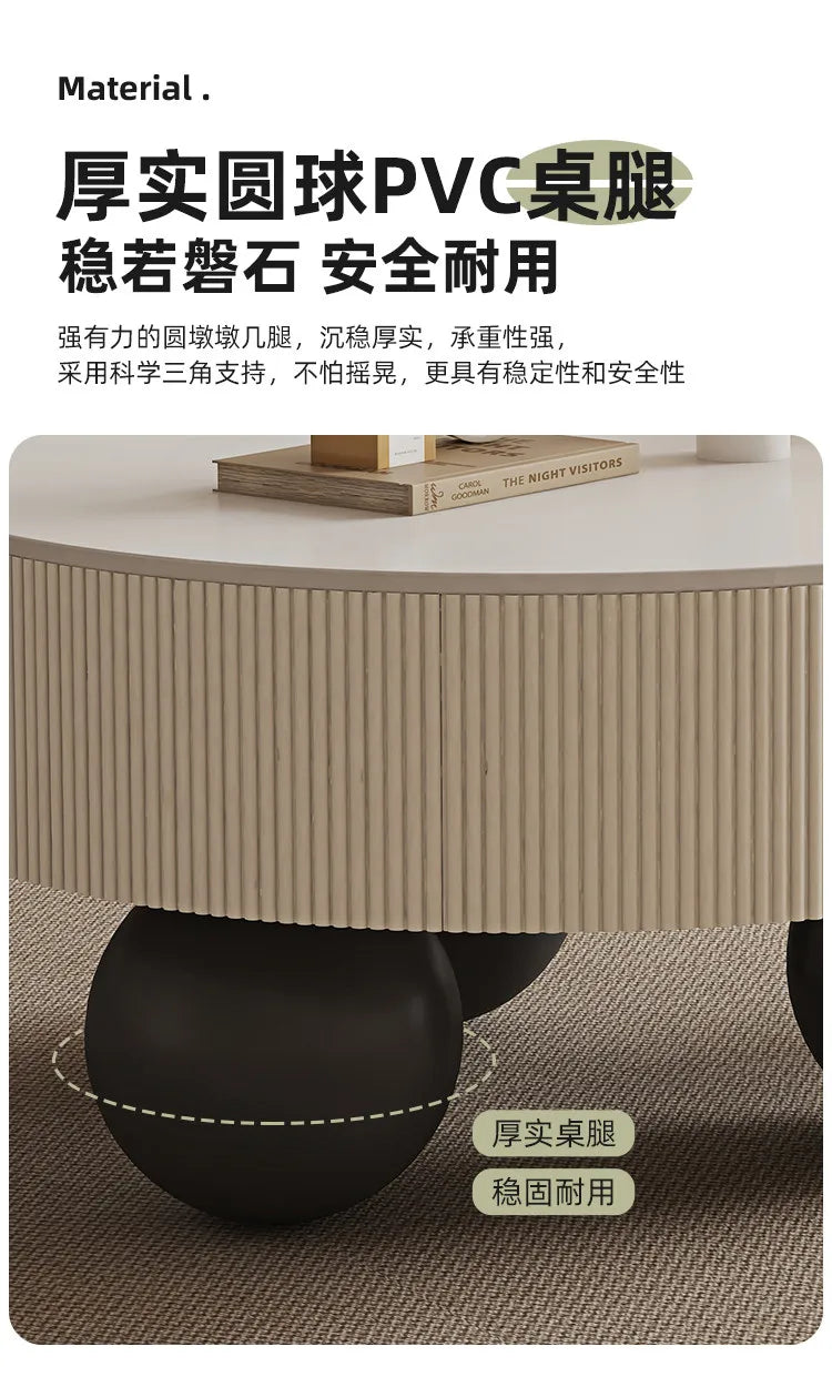 Round Designer Coffee Table Storage Nordic Aesthetic Minimalist Coffee Table Drawers Italian Simple Mesa Auxiliar Home...