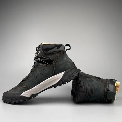 Men Shoes New Cow Leather High Tops Sport Hiking Shoes Outdoor Sneakers Skidproof Cow Leather Climbing Boots