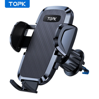 TOPK D36-G Universal Car Phone Holder with Hook Clip Air Vent Car Mount 360° Rotation Universal Mobile Phone Mount for...