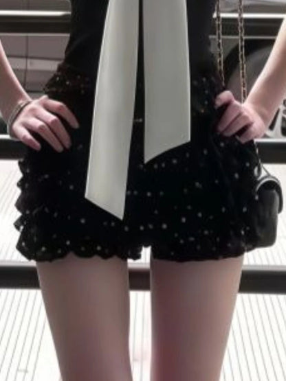 New Summer Sexy Bow Elegant 2 Piece Set Women Y2k Vintage Strapless Tops + Mini Skirt Harajuku Fashion Female Party Chic...