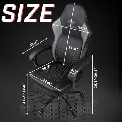 Big and Tall Gaming Chair 400lb Weight CapacityGamer Chairs for Adults Video Game Chair wth Footrest Racing Style Computer Game
