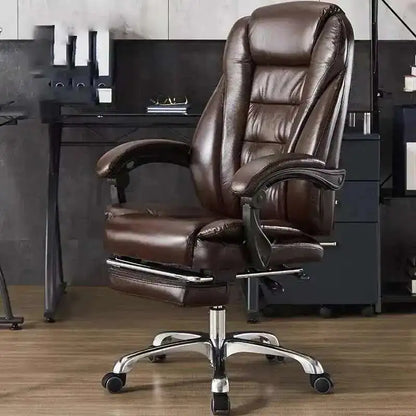 Executive Seat Office Chair Leather Study Wheels Modern Hand Relax Armchairs Library Fashion Cadeira Presidente Office Furniture - Kimlud