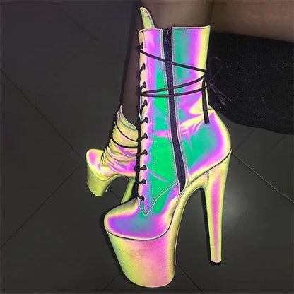 WUXIN H&P Women's 8in Stripper Heels Boots，Pole Dance Ankle Boots Shoes 20cm Platform Stiletto Exotic Heel | Kimlud...