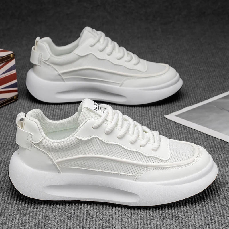 Chunky Sneaker Men Women Designer White Board Shoes Fashion Casual Microfiber Leather/Corduroy Height Increased Platform Shoes