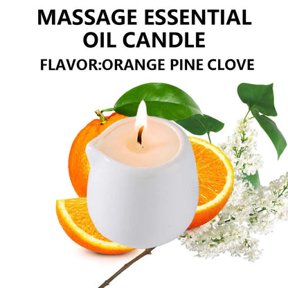 1pc Amber Vanilla massage essential oil candle, coconut wax, heating, body open back SPA romantic holder home decor valentines