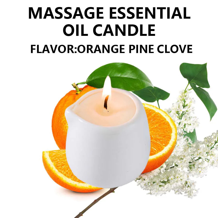 1pc Amber Vanilla massage essential oil candle, coconut wax, heating, body open back SPA romantic holder home decor valentines
