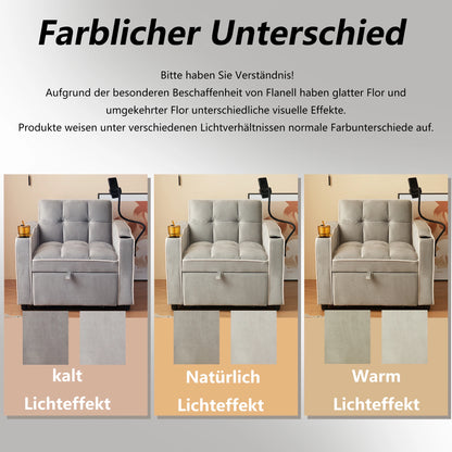 3-in-1 single-bed sofa - with beverage rack and phone holder, 83*167*76 cm sofa recliner, recliner, armchair, - Kimlud