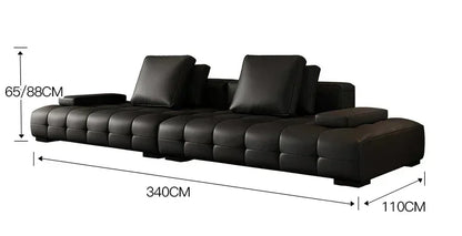 European Longer Sofa Luxury Leather Desig Lounge Living Room Sofa Modern Recliner Puffs Muebles Para El Hogar Couch Furniture