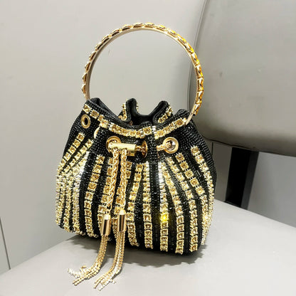 luxury Designer purses and handbags bags for women bucket clutch purse evening banquet bag Crystal rhinestone shoulder bag