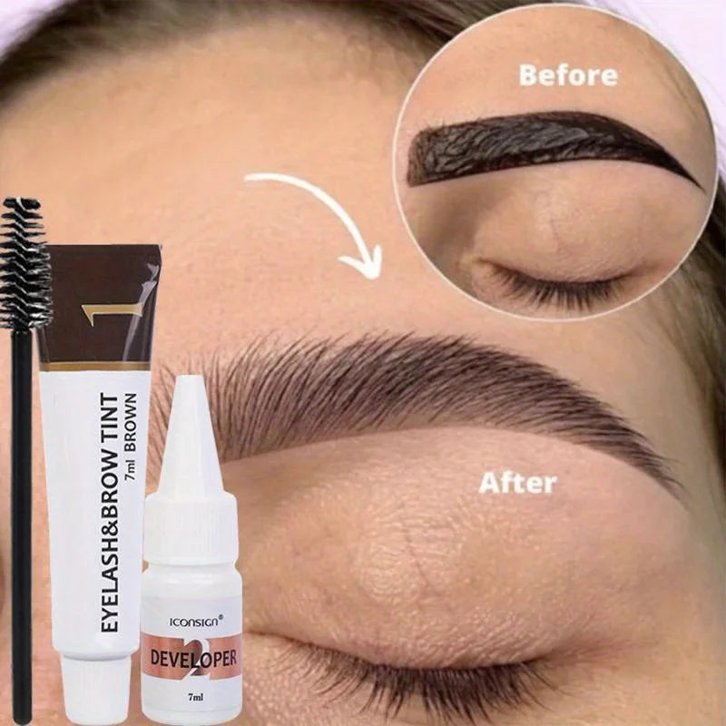 2 in 1 Eyelash and Eyebrow Tinting Kit, Professional Beauty Makeup Tool for Eyebrow and Eyelash Coloring, Suitable for Daily - Kimlud