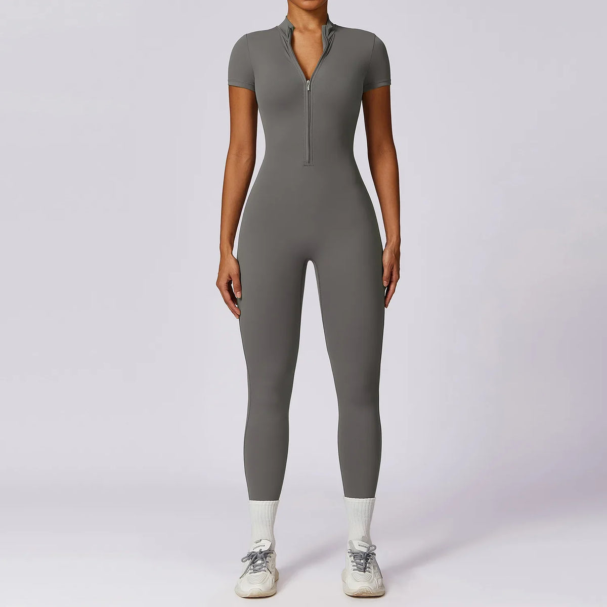 Yoga Jumpsuit Women Seamless Sports Zipper Jumpsuit Set Gym Long Sleeve Fitness Suit Elastic Gym Workout Bodysuit Athletic Wear - Kimlud