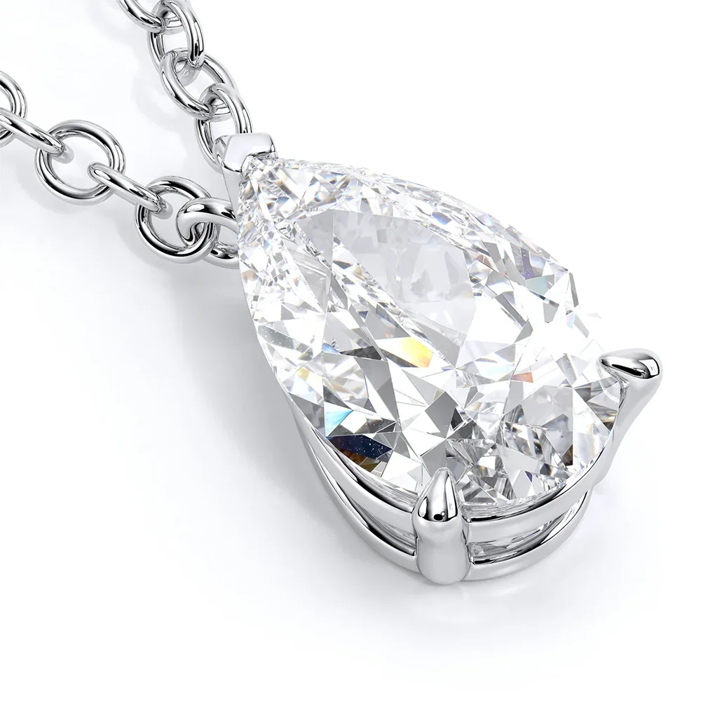 1/2/3/4CT Water Drop Moissanite Pendant Necklace for Women  Certified 925 Silver Pear Cut Solitaire Diamond Pendant Neckchain