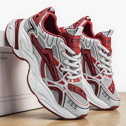 Men's Spring and Summer New Mesh Breathable Versatile Casual Sports Fashion Fried Street Thick-soled Heightening Dad Shoes