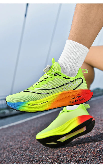 Professional Sports Running Shoes For Men Marathon Air Cushion Carbon Plate Double-layer Mesh Women Athletic Racing Sneakers - Kimlud