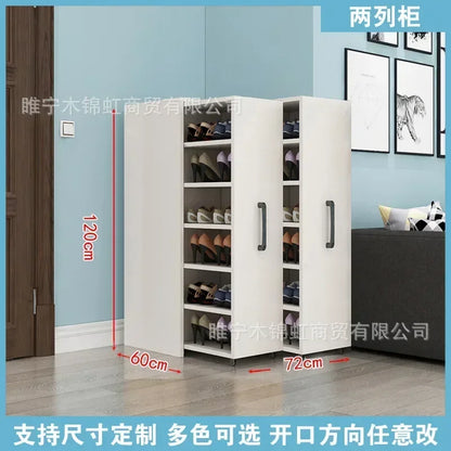 Sliding dustproof shoe cabinet, large capacity wheeled side pull shoe rack storage drawer type seam storage cabinet at...