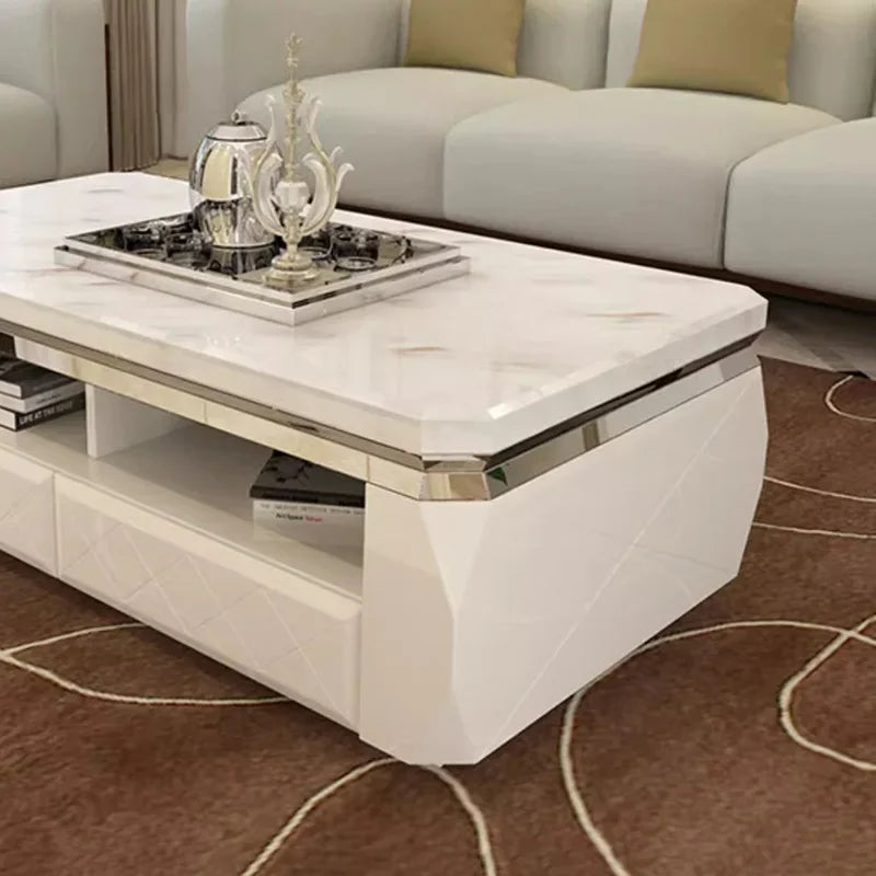 Luxury Nordic Coffee Table White Living Room Drawers Modern Coffee Table Decorative Industrial Kaffee Tische Room Furniture