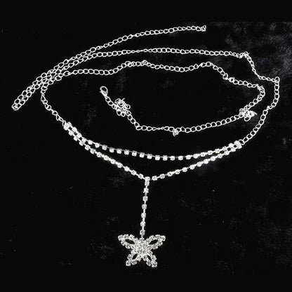 Retro Chain Belts for Women Waistbands Multilayer Long Tassel for Dress Waist Chain Belts Rhinestone Crystal Belly Chain...