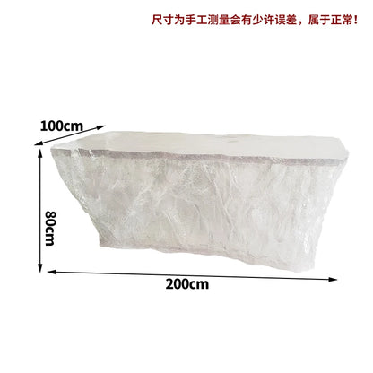 Modern light luxury home villa bar luminous island table custom transparent resin crystal bar glacier art tea table