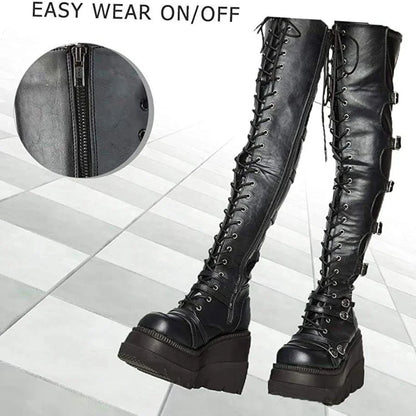 Wedges Long Boots for Women Autumn Winter Over-the-knee Boots Cosplay High Platform Women Boots New High Heel Gothic...