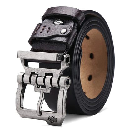 BISON DENIM Men Belt High Quality Leather Belt For Men Genuine Leather Strap Luxury Pin Buckle Fancy Vintage Jeans Belt For Men - Kimlud