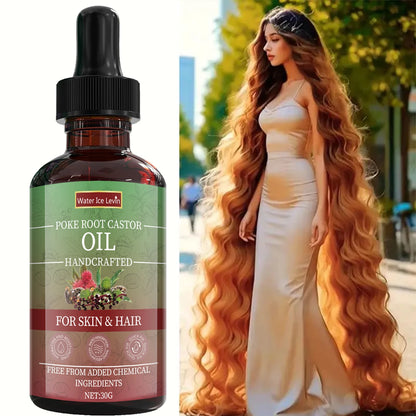 Poke Root Castor Oil for Skin & Hair - Natural Handcrafted Blend, Deep Moisture, Winter Nourishment, Chemical-Free...