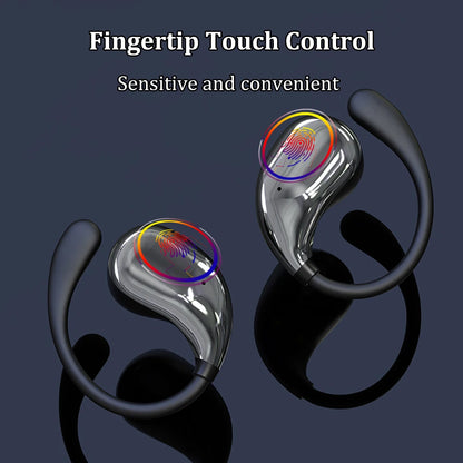 Bluetooth 5.4 Ear Hook Headphones TWS Wireless Earphones HiFi Stereo Waterproof Headsets LED Display Long Standby Touch Earbuds - Kimlud