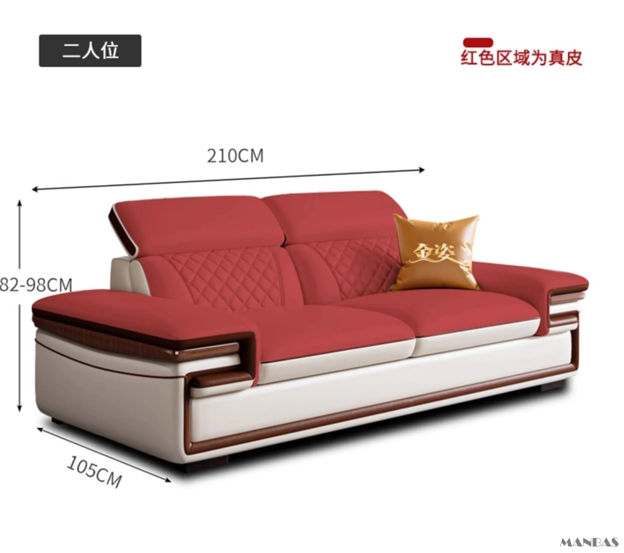 Linlamlim Premium Italian Genuine Leather Sofa Set for Living Room with Adjustable Headrests, Bluetooth Speaker, Wireless Charge