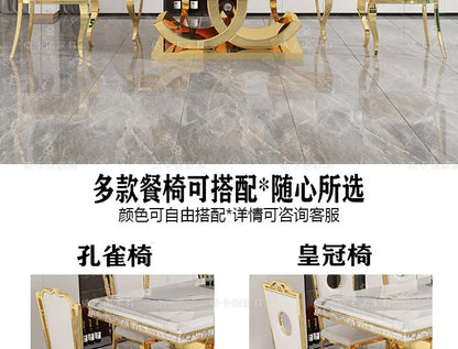 Kitchen Marble Dining Table Restaurant Side Chairs Living Room Study Dining Table Writing Office Muebles Commercial Furniture - Kimlud